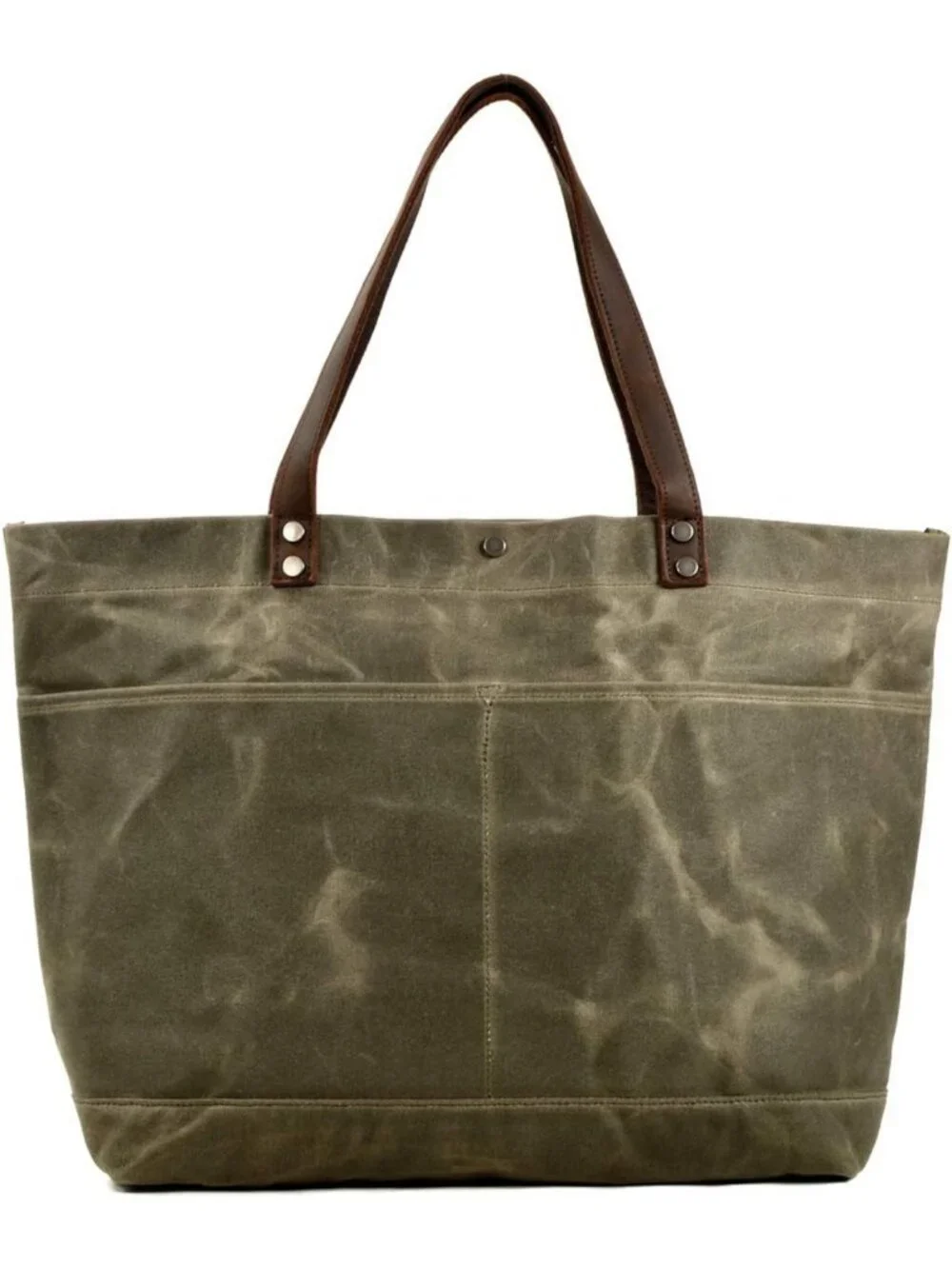 Extra Large Waxed Canvas Travel Tote Bag - Stylish Carryall Shoulder Bag for